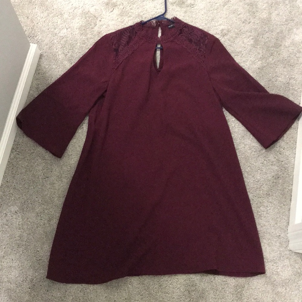 Maroon high neck dress